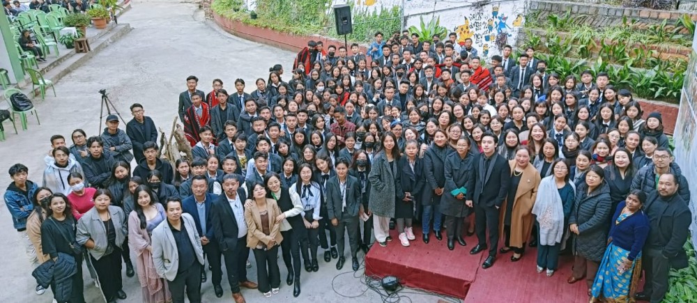 Students and faculty members of Mount Olive College, Kohima on November 11.